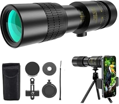 Adult Monocular Telescope, Mobile Recording Telescope, 300x Magnification for Smartphone, High Magnification Zoom, Bird Shooting, Long Distance Shooting, Watching, HD