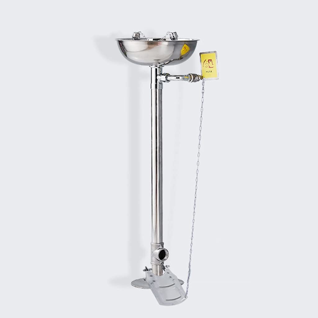 Generisch Stand-Notdusche für Augen, Augendusche mit Gesichtsspülung, Augendusche mit Duschfunktion für Labor und Industrie (Farbe: Stil 1, Größe: Ohne Pedale) (Stil 1 Mit Pedalen)