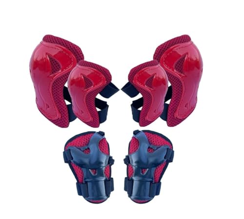 Image of Liffo Kids Protective Skating Gear Set for Roller Skating, Skateboarding & Cycling |for Kids 5 to 16 Years Knee and Elbow Pads Wrist Guards Set (HSG-01) (HP-Red, S)