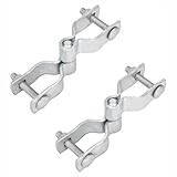 BE-TOOL Chain Link Fence Gate Post Hinge Kit, Galvanized Steel Chain Link Fence Gate Hinge, Bolts & Nuts Included (32 * 32mm)