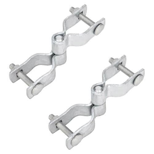 BE-TOOL Chain Link Fence Gate Post Hinge Kit, Galvanized Steel Chain Link Fence Gate Hinge, Bolts & Nuts Included (32 * 32mm)