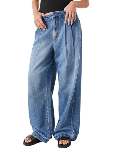 Flamingals Wide Leg Jeans High Rise Jeans for Women Wash