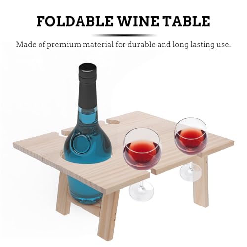 Table porte-vin en bois noble, plateau de service pliable haut de gamme