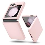 oakxco Capa para celular Samsung Galaxy Z Flip 6 de silicone líquido, fina e fina borracha macia gel TPU capa simples simples para mulheres meninas fofas, cor sólida fosca, areia rosa