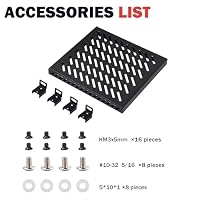 GeeekPi 10 Zoll 0,5HE Hochleistungs Rack Fachboden für DeskPi RackMate T0/T1 Netzwerkschrank, perforiertes Design, 25 kg Tragkraft, Schwarz – Ansicht 7