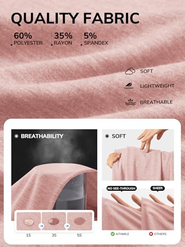 Image of ATHMILE Womens Oversized T Shirts Summer Tops Spring Casual Loose Fit Workout Short Sleeve 2026 Beach Vacation