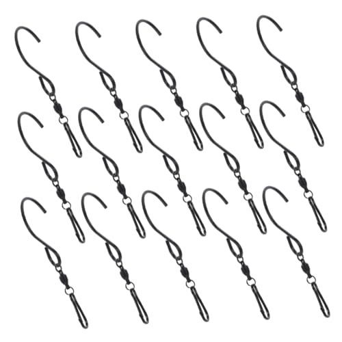 VICASKY 15pcs Swivel Hooks Clips Wind Spinners for Outdoor Hanging Smooth Rotating Mechanism Heavy Duty Bearing for Wind Chimes and Bird Feeders Black