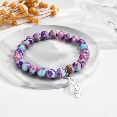 Music Themed Gifts for Women Music Lovers, Music Notes Bracelet for Music Teacher/Band/Musicians/Student Birthday Christmas Thanksgiving Teachers Day Retirement Gift3