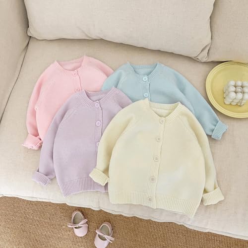 Baby Knit Cardigan Soft Cotton Open Front Sweater for Newborn Girls Long Sleeve Crewneck Knitted Sweater Loose Cardigan3