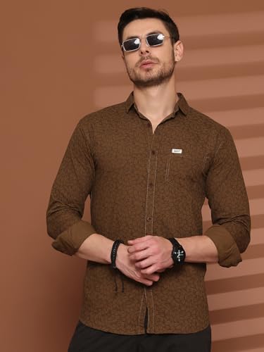 Image of Majestic Man Printed Pure Cotton Slim Fit Casual Shirt