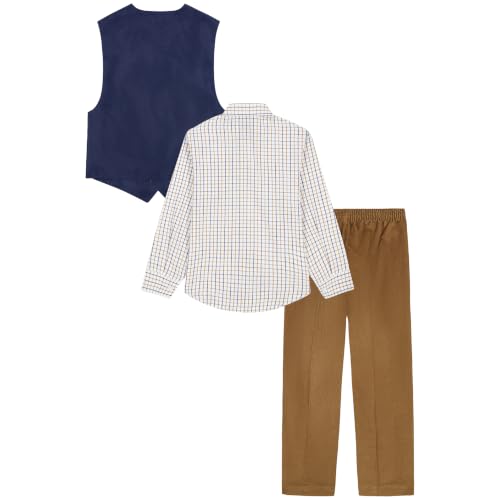 Image of Nautica Boys' 4-piece Formal Suit Set with Vest, Pants, Collared Dress Shirt, and Tie
