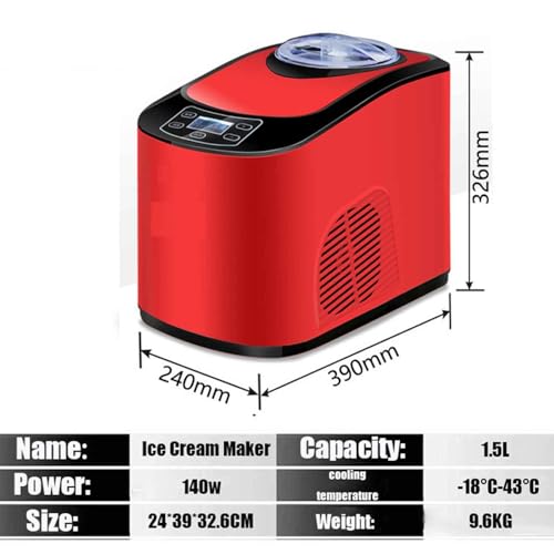 Haushalts-Eismaschine, 1,5 l Soft- und Harteismaschine, 140 W Kaltjoghurtmaschine mit Edelstahl-Innenbehälter, intelligente Isolierung, schnelle Eisherstellung, for weiches, mittleres und hartes EIS – Bild 8