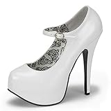  Bordello Plateau-Pumps Teeze-07 Lack weiß Gr. 36