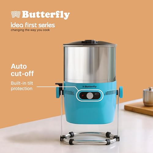 Image of Butterfly Orchid Plus 2L Tilting Wet Grinder | Easy to Tilt | Convenient Two Angled Pour | Auto Tilt Cut Off | 200 W Motor - Efficient Grinding | Free Atta Kneader & Coconut Scrapper | 5 Yr Warranty