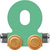 Maple Landmark NameTrain Pastel Letter Car O - Made in USA (Green)