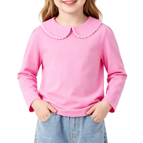Image of LYSMuch Toddler Girl Long Sleeve Peter Pan Collar Top
