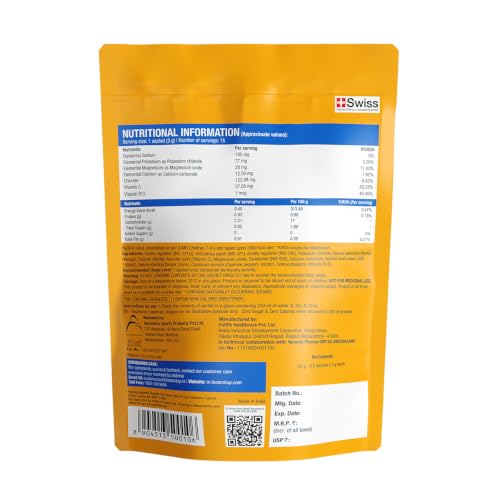 Image of Fast&Up Reload Zero Sugar Instant Hydration Mix - Mango Samba| Electrolyte Powder | Pack of 15 | Travel Friendly