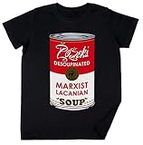 sopa campbell's andy warhol significado Impreso en la UE Vendax Zizeks Desoupinated Marxist Lacanian Soup Niños Chicos Chicas Unisexo Camiseta Negro