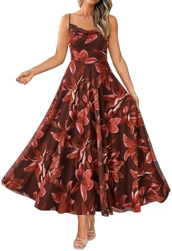 The BTFBM Floral Cowl Neck Spaghetti Strap Maxi Dress