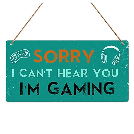 PETCEE Gaming Room Decor for Teen Boys,6"x12" Funny Gamer Gifts for Fathers Day Men Husband Teenage Boys Women Game Lovers I am Gaming Sign Wall Art Hanging Plaques for Living Room Bedroom Decor