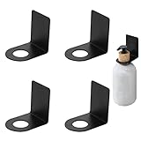 Spender Halter,4 Stück Seifenspender Halterung,Wandhalterung Seifenspender,Seifenspender Wandhalterung,Edelstahl Wand Shampoo Halter,Seifenspender Halter,für Küche Badezimmer - Edelstahl(Schwarz)