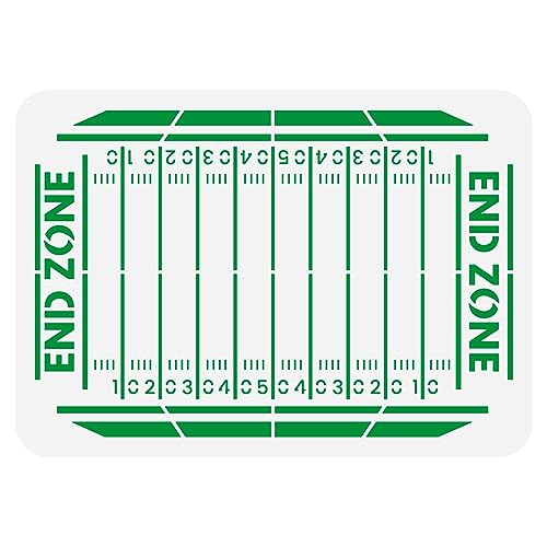 FINGERINSPIRE Football Field Stencil 8.3x11.7inch 14 Mil Template for Painting Lines, Numbers, Patterns - Reusable DIY Craft Decor Yardlines Plastic Stencil