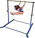 Athletic Bar Gymnastics Bar for Kids with 6 FT x 4 FT Tumble Mat, Adjustable Professional Horizontal Kip Bar Gymnast High Bars Home Gym Heavy Duty Gymnastics Equipment Training Bar (Blue)