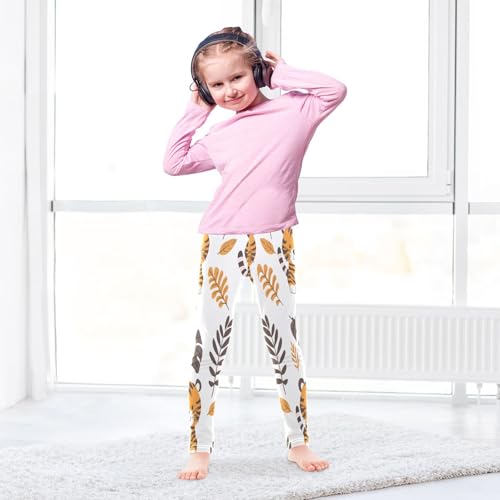 Toddler Girls Leggings Printed Yoga Pants Leggings Tigers Brown Leaves for Kids4