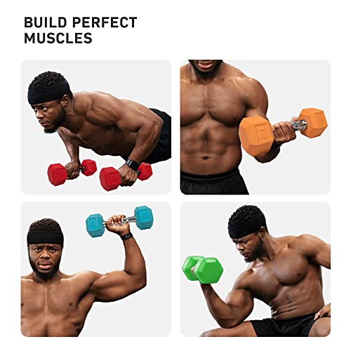 Spart Pvc Color Coated Hex Dumbbell With Contoured Chrome Handle, Odor-Free Weight Dumbbell Set For Strength Training, Home Gym Fitness And Full Body Workout, 8Lb, Pair #TOP5