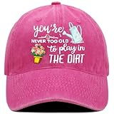 Didirlao Gardening Hat for Gardening Gifts for Women - Adjustable Embroidered Cotton Baseball Cap for Grandma or Wifey Mom Retirement Gifts Pink