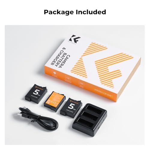 Akumulator do kamery K&F CONCEPT OSMO Action 5 o pojemności 2100 mAh, potrójna ładowarka z trzema gniazdami i etui na karty w zestawie, kompatybilny z DJI OSMO Action 5 Pro, Osmo Action 4, Osmo Action