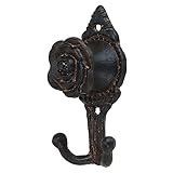 LIEFERUMFANG - 1x absolut besonderer Haken Blume / Rose Dunkelrostfarben