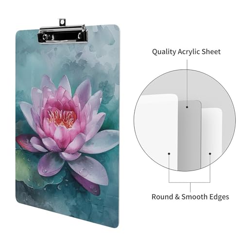 Porte-bloc nénuphar en acrylique durable A4 pour notes et examens