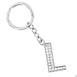 Metall: Zink Legierung Bling Stars Schlüsselanhänger Alphabet, 26 englische Buchstaben, Glitzersteine, Strasssteine, Anhänger mit Initialen, L