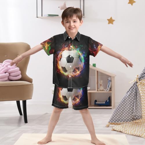 Image of 3T Toddler Boy Shorts Set Teal Hawaiian Button Down Shirts Summer Outfits for Little Boy