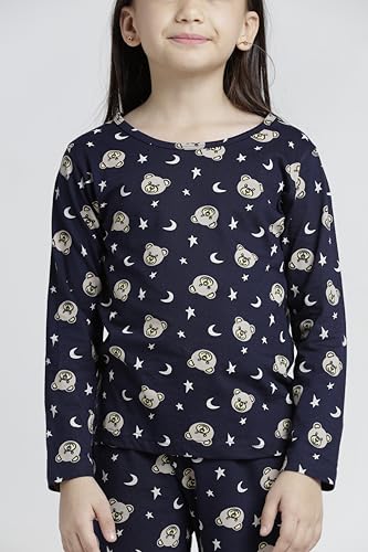 Image of T2F Girls Cotton Printed Pajama Set