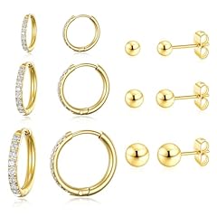 (hoop:8/10/12mm stud:3/4/5mm)-Gold