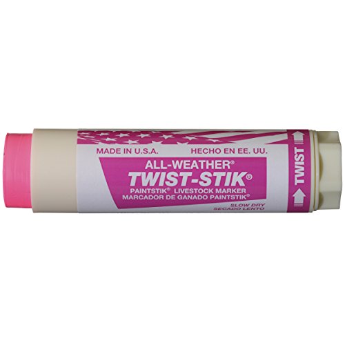 All-Weather-61072 Twist Stik Livestock Marker, 1-1/4" Diameter, 4-3/4" Length, Fluorescent Pink (Pack of 12)