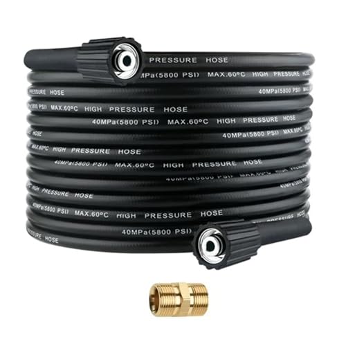 Tuyau de rechange haute pression 10 m, M22 x 14 mm, tuyau de rechange haute pression 240 bar, compatible avec Kärcher standard M22-14, connexion avec connecteur d'extension fileté M22 x 1,5