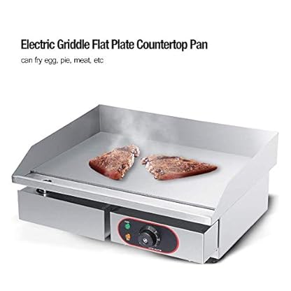 Elektrische Bratpfanne, kommerzieller elektrischer Grill Großer Edelstahl-Arbeitsplattengrill Grill-Kochplatte… – Bild 6