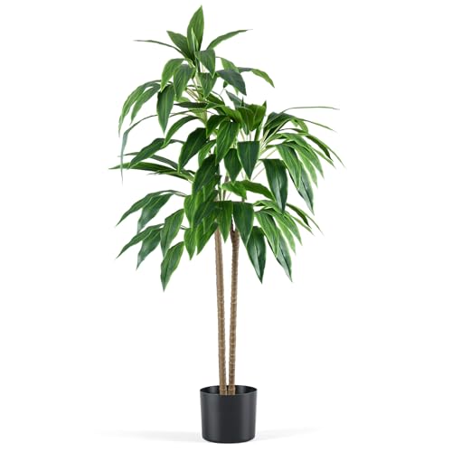 NEWBULIG 51in Artificial Dracaena Tree, Real Touch Leaves & Multi-Tonal