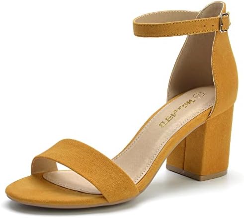 MixATB Women's Low Chunky Block Heel Ankle Strap Dress Sandals for Women