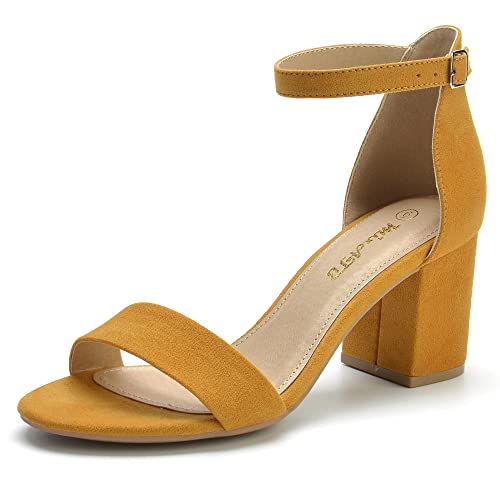 Mixatb Women's Low Chunky Block Heel Ankle Strap Dress Sandals For Women #TOP3