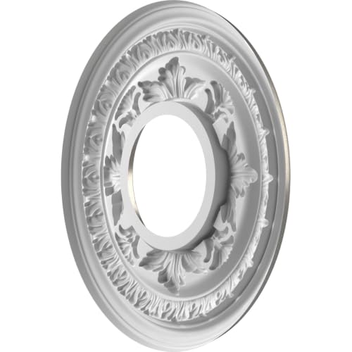 Image of Ekena Millwork 10 inchOD x 3 1 /2 inchID x 3 /4 inchP Baltimore Thermoformed PVC Ceiling Medallion (Fits Canopies up to 4 1 /4 inch), Aged Dark Steel