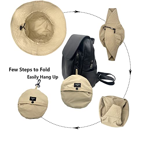 Image of woogwin Waterproof Bucket Rain Hat with Chin Strap Quick Dry Packable Boonie Sun Hat Safari Hat UV Protection