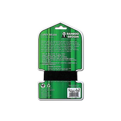 BAMBOO GROOM Curry Brush I Striegel mit weichen Gumminobben I Hundebürste für jedes Fell I Bürsten zur Fellpflege aus Bambus I Fellbürste zur Fellreinigung I Bürste für Katze & Hund