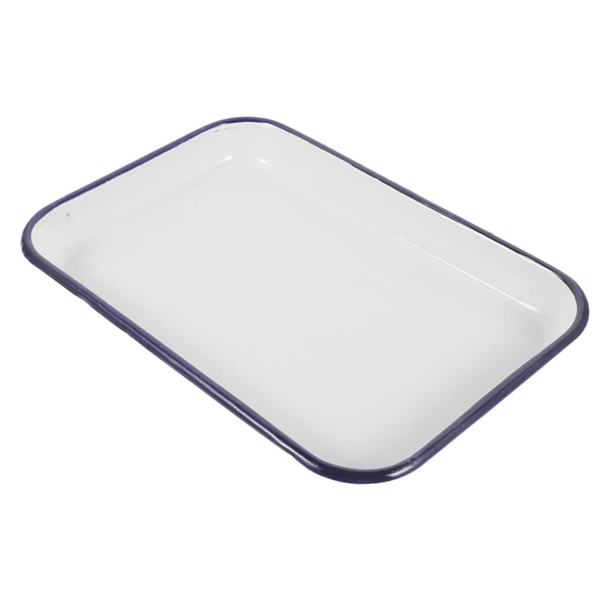 Plat à rôtir en émail blanc UKCOCO | Plaque de cuisson rectangulaire pour four