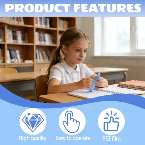 Quesuc 2 Stück Korrekturroller Tippex Roller Drehbar Großes Korrekturband Verblassend Druckknopf Für Schüler Büro Schule Zuhause Blau Verblassend Rosa Verblassen