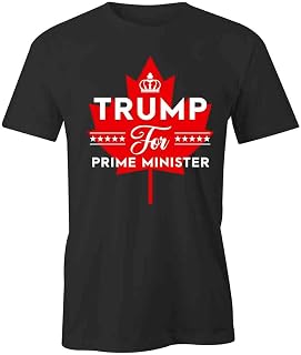Trump for Prime Minister T-Shirt | Black, Single-Sided, Short Sleeved, Pre-Shrunk, Side-Seamed | Trump, Political, Politics, Black, X-Large