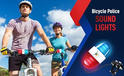 Image of Inditradition 2 In 1 Bicycle Police Headlight & Horn Device | Police Style LED Flash Light & Police Siren Horn (6 LED's + 4 Sounds, Waterproof)